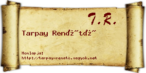 Tarpay Renátó névjegykártya